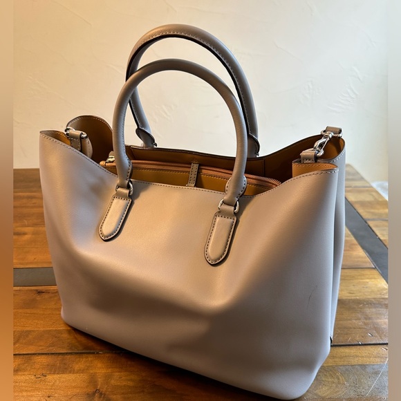 RALPH LAUREN Lauren Tote Dove Gray Leather - Picture 2 of 13